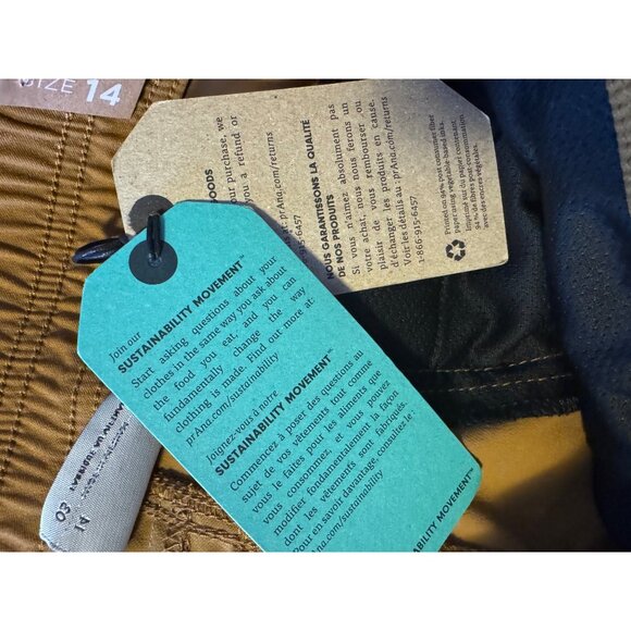 Prana Halle E- Waist Short II Size 14 Antique Bronze NWT $75 Women’s Pockets 3" - Picture 7 of 14